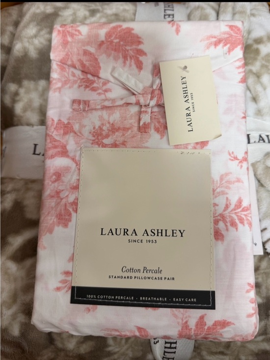 Laura Ashley Other - Charming Laura Ashley Vanessa Pink Floral Cotton Percale Pillowcase Pair ~ NEW